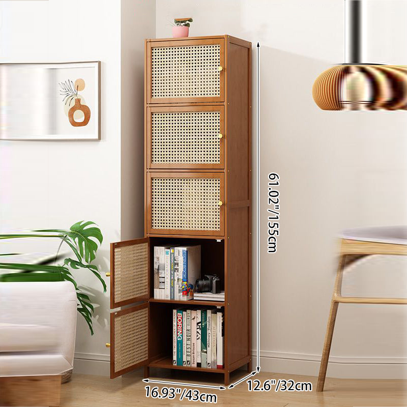 Modern Minimalist Square Bamboo MDF Plastic Rattan Weaving Storage Cabinet 2/3/4/5/6-Cabinet For Study