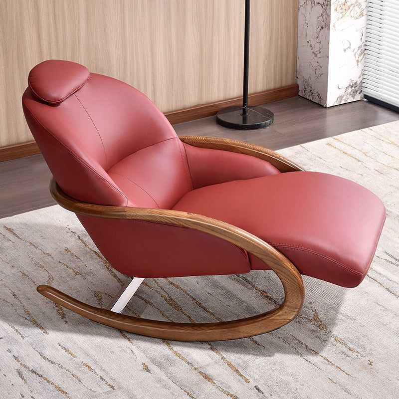 Nostalgic Vintage Recliner - Curved Design Stain & Wear-Resistant Upholstery Rocking Chair For Living Room