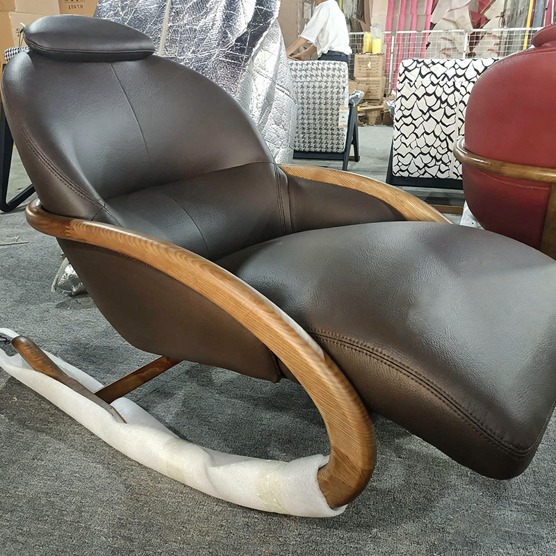 Nostalgic Vintage Recliner - Curved Design Stain & Wear-Resistant Upholstery Rocking Chair For Living Room