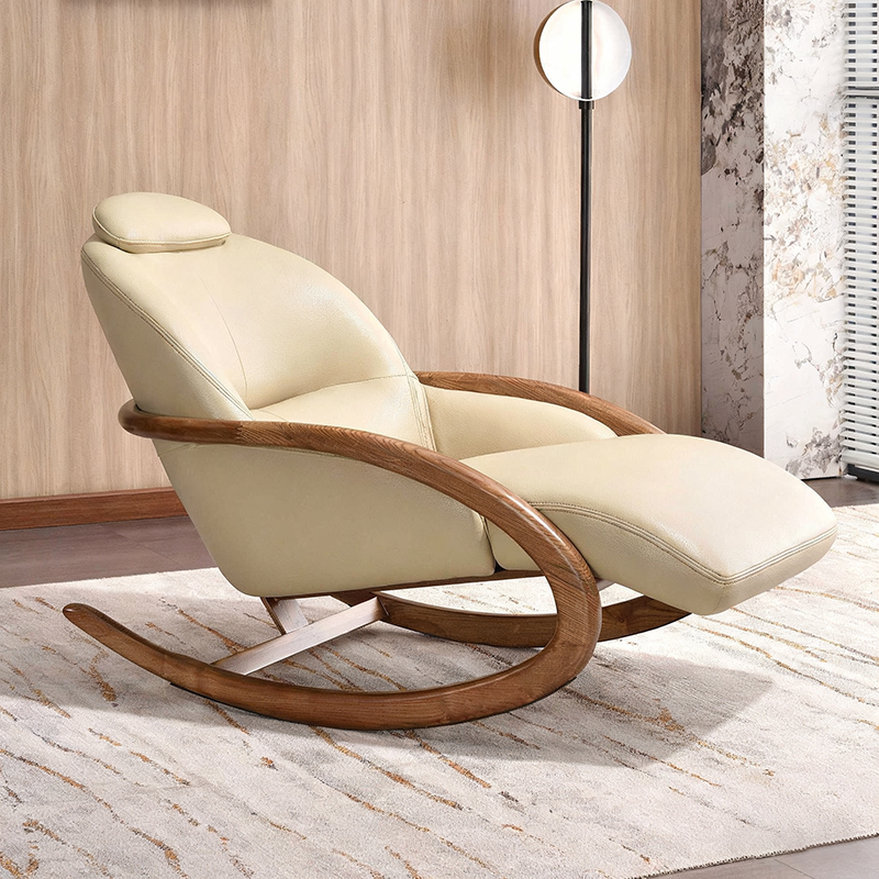 Nostalgic Vintage Recliner - Curved Design Stain & Wear-Resistant Upholstery Rocking Chair For Living Room