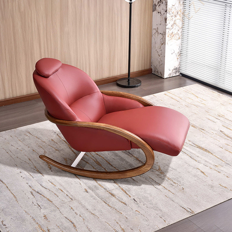 Nostalgic Vintage Recliner - Curved Design Stain & Wear-Resistant Upholstery Rocking Chair For Living Room