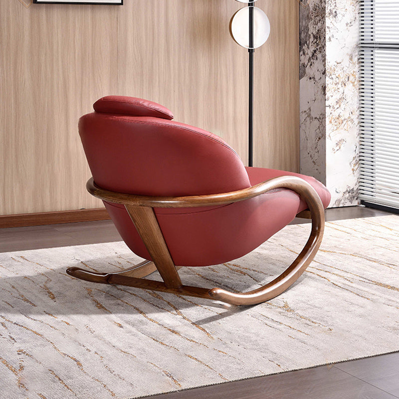 Nostalgic Vintage Recliner - Curved Design Stain & Wear-Resistant Upholstery Rocking Chair For Living Room