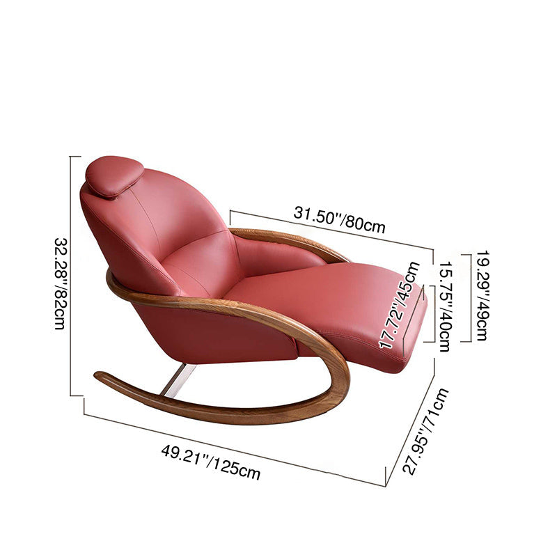 Nostalgic Vintage Recliner - Curved Design Stain & Wear-Resistant Upholstery Rocking Chair For Living Room