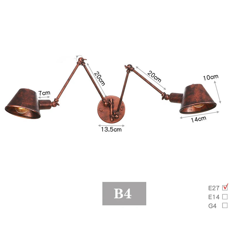 Rustic Swing Arm Wall Lamp
