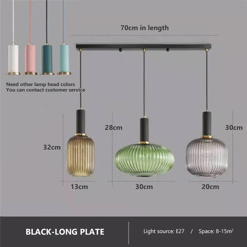 Retro Colored Glass Pendant Light