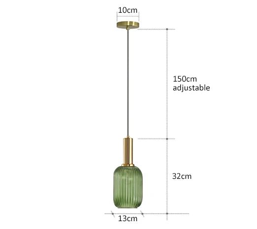 Retro Colored Glass Pendant Light