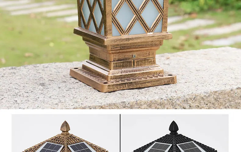 Solar LED Light Outdoor Garden Decoration Column Lamp Waterproof Street
