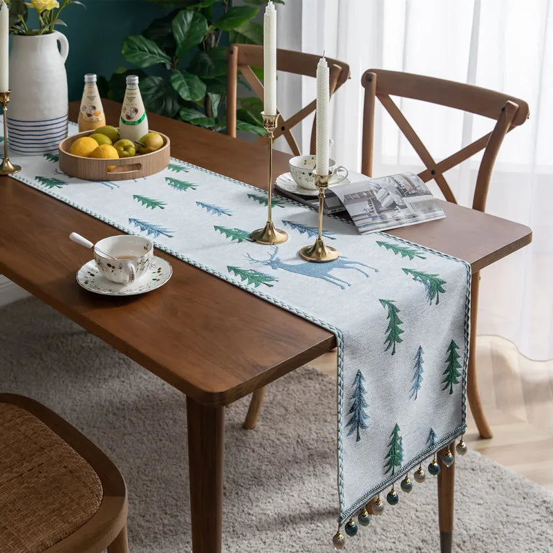 Winter Holiday Elk Table Runner