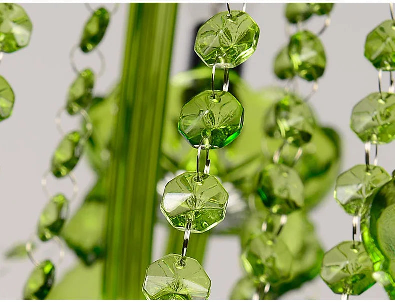 E14 Luxury Crystal Chandelier Green Wedding Parlor Bedroom Villa
