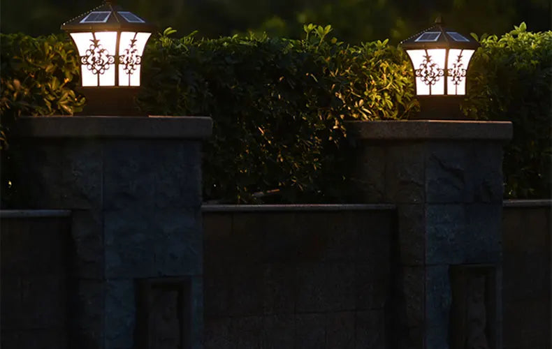 Solar LED Light Outdoor Garden Decoration Column Lamp Waterproof Street