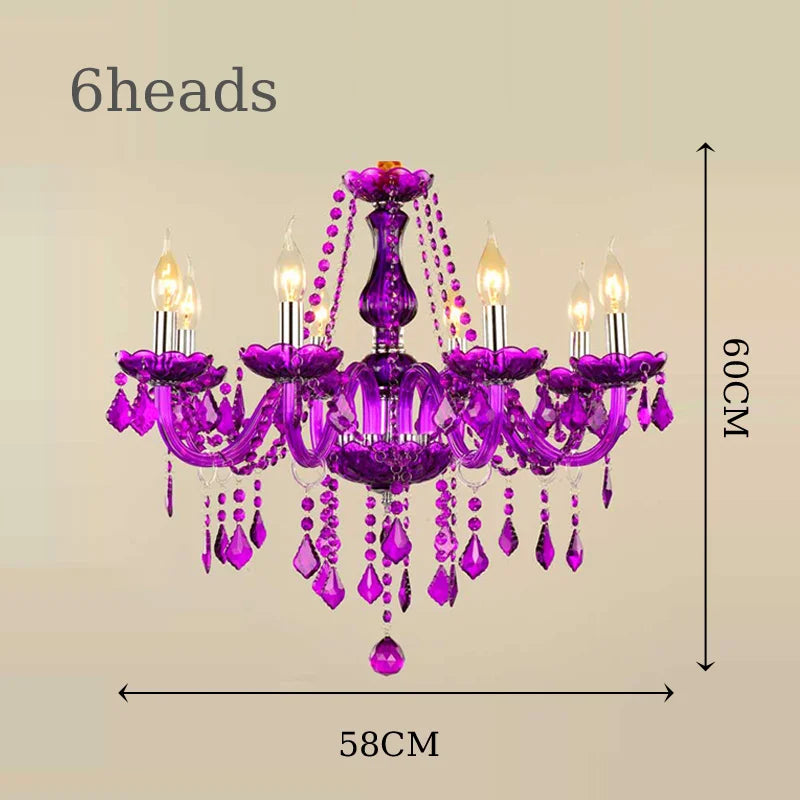 E14 Luxury Crystal Chandelier Green Wedding Parlor Bedroom Villa