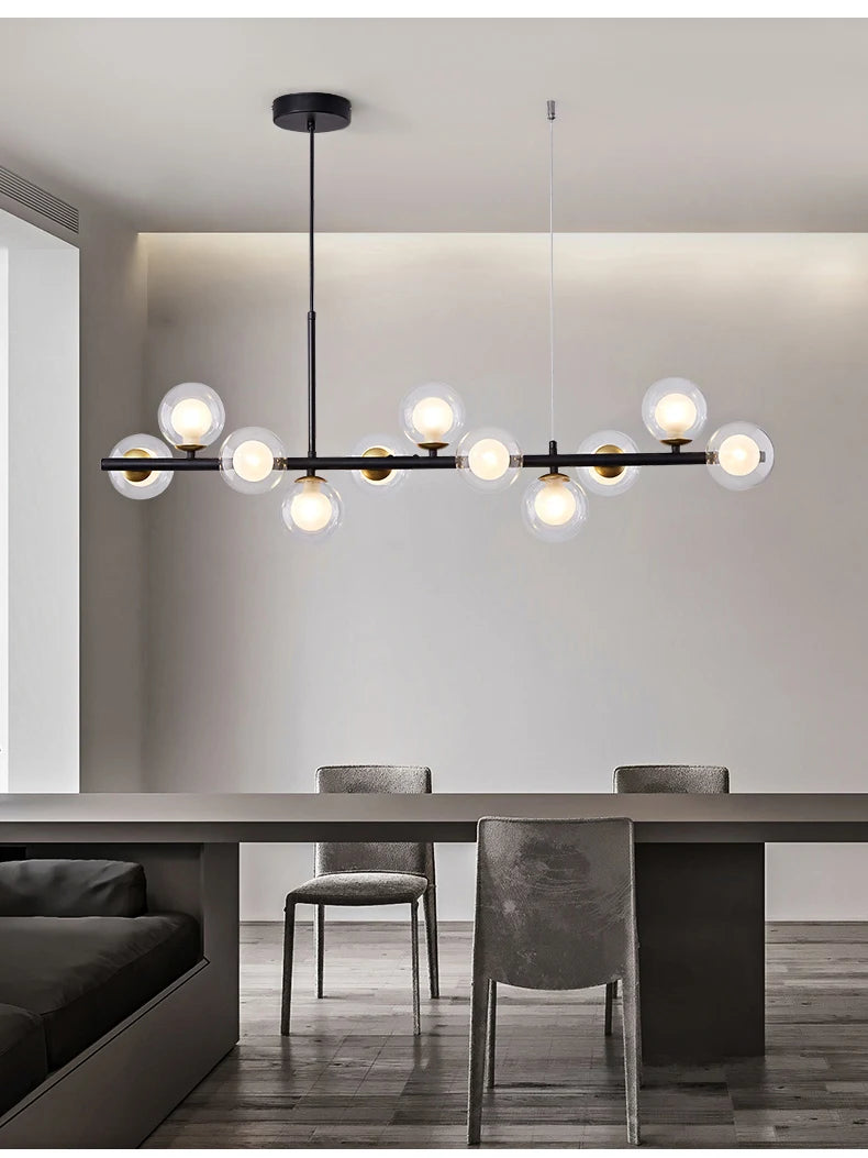 Gold Glass Ball Pendant Light