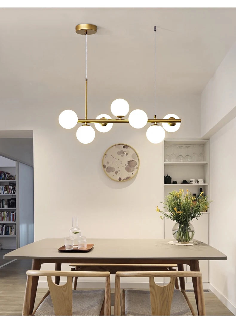 Gold Glass Ball Pendant Light
