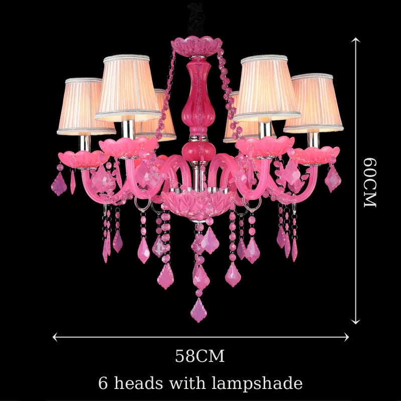 Red Wedding Chandelier Luxury Crystal Pendant Light for Foyer Bedroom