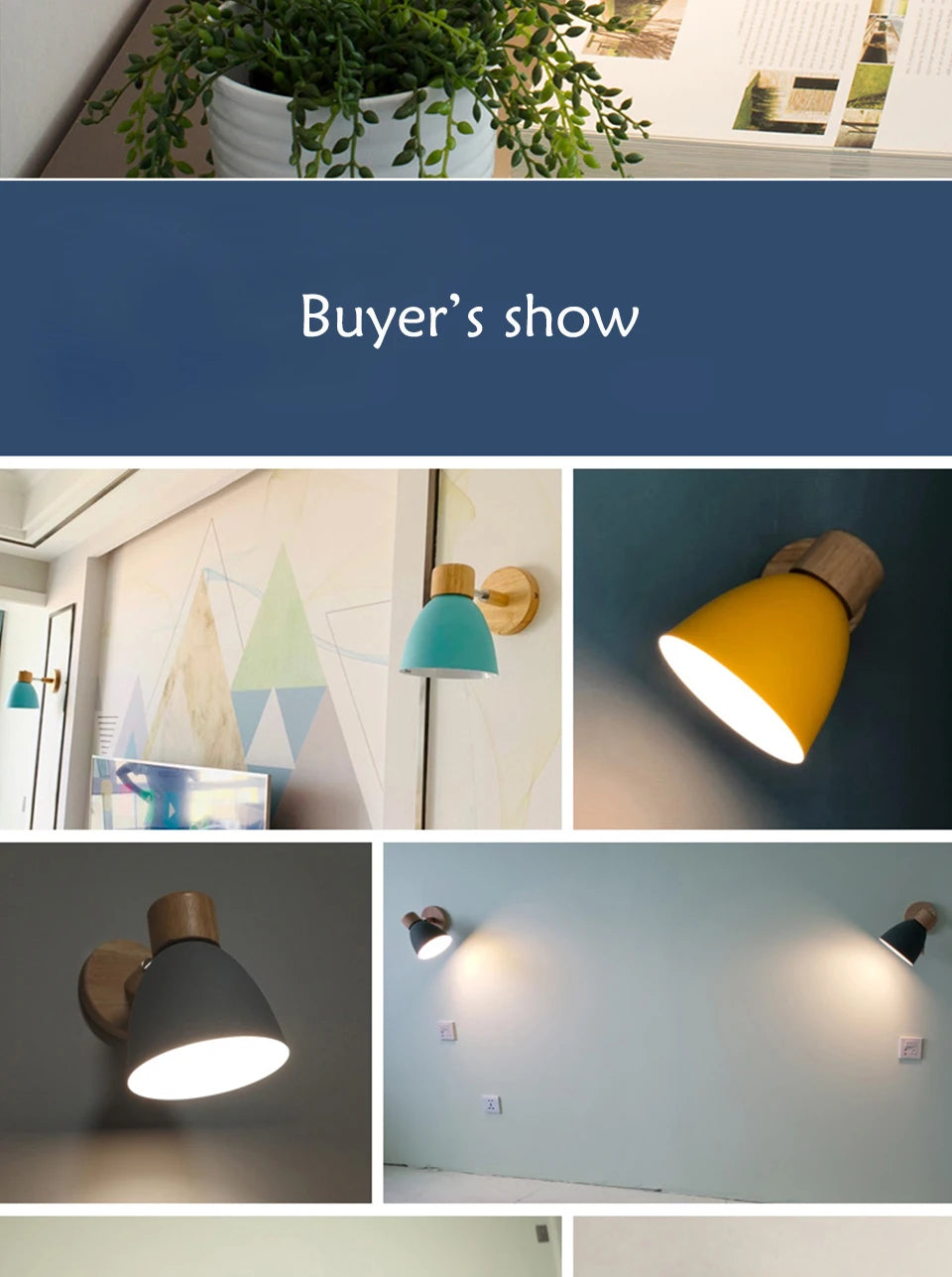 Wooden Nordic Wall Lamp with Switch