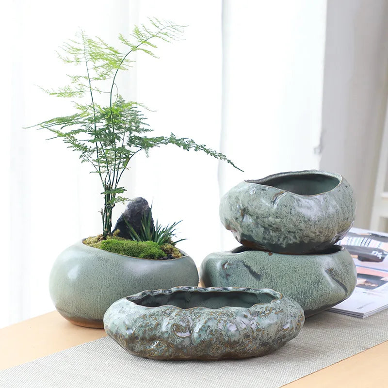 Retro Ceramic Bamboo Planter