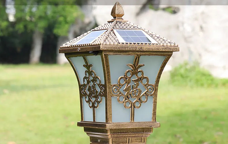 Solar LED Light Outdoor Garden Decoration Column Lamp Waterproof Street