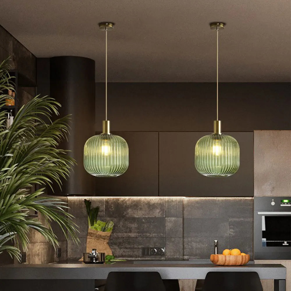 Retro Colored Glass Pendant Light