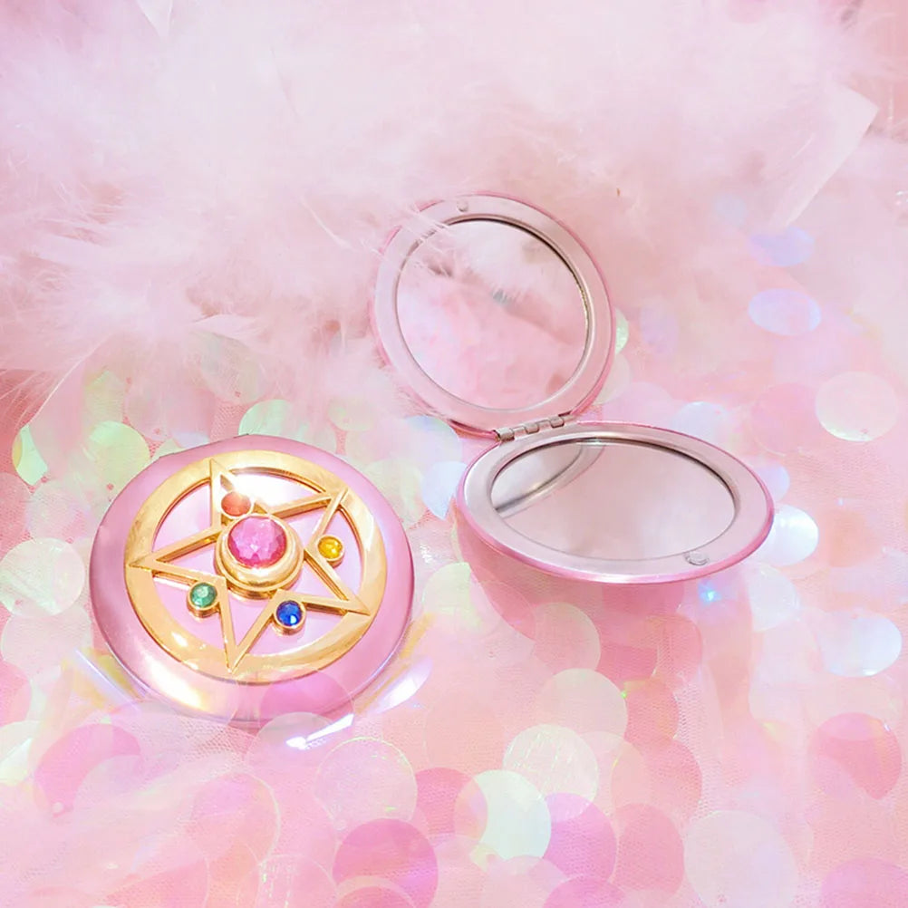 Portable Crystal Star Folding Makeup Mirror