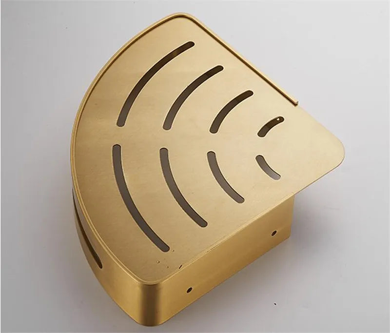 Brushed Gold Bathroom Corner Shelf