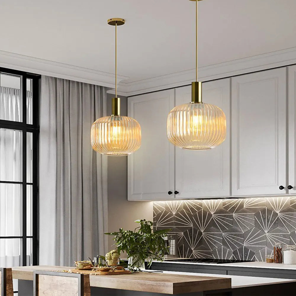 Retro Colored Glass Pendant Light