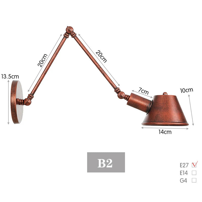 Rustic Swing Arm Wall Lamp