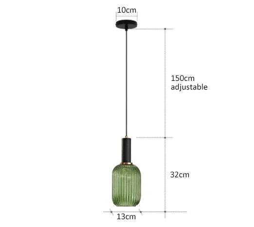 Retro Colored Glass Pendant Light