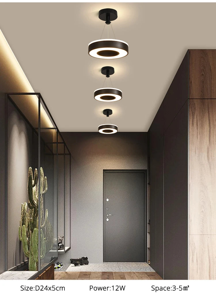 Gold and Black Aisle LED Chandelier