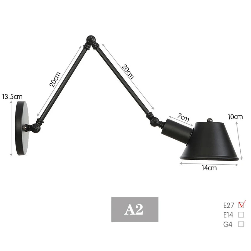 Rustic Swing Arm Wall Lamp