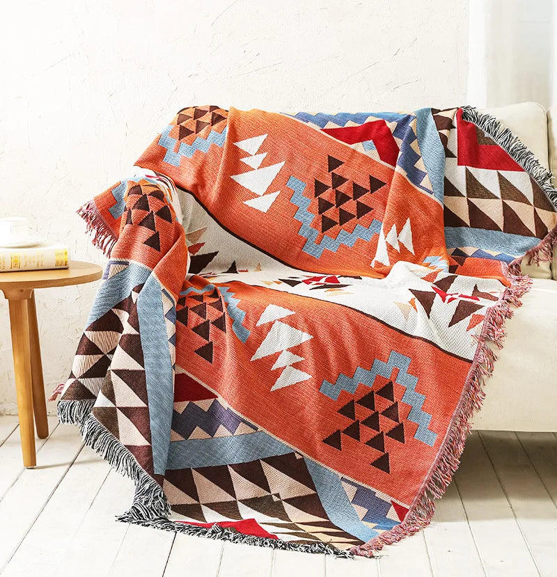 Nordic Plaid Knit Sofa Blanket