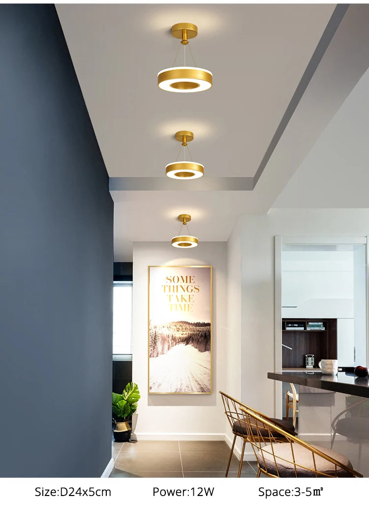 Gold and Black Aisle LED Chandelier