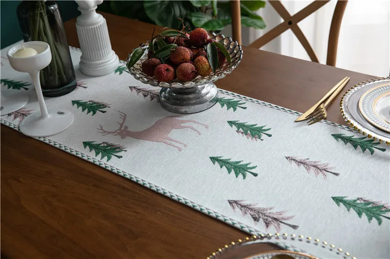 Winter Holiday Elk Table Runner