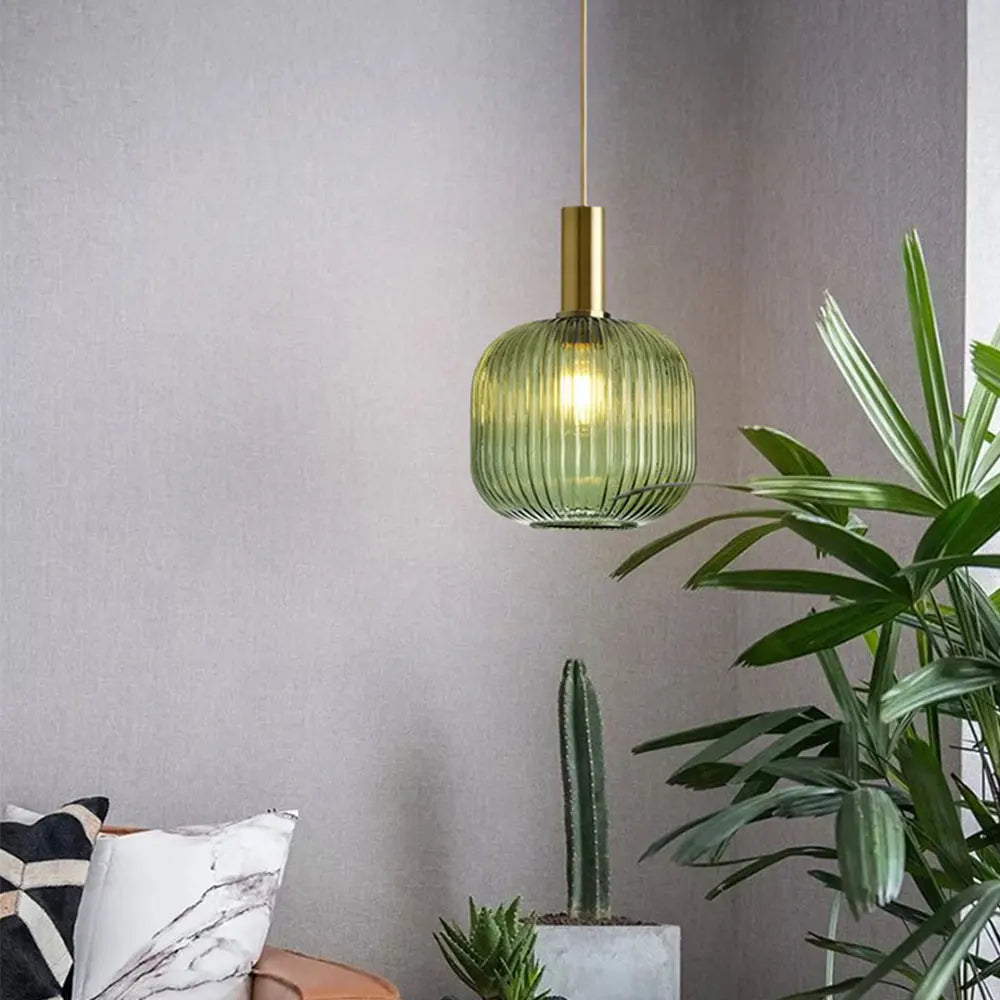 Retro Colored Glass Pendant Light