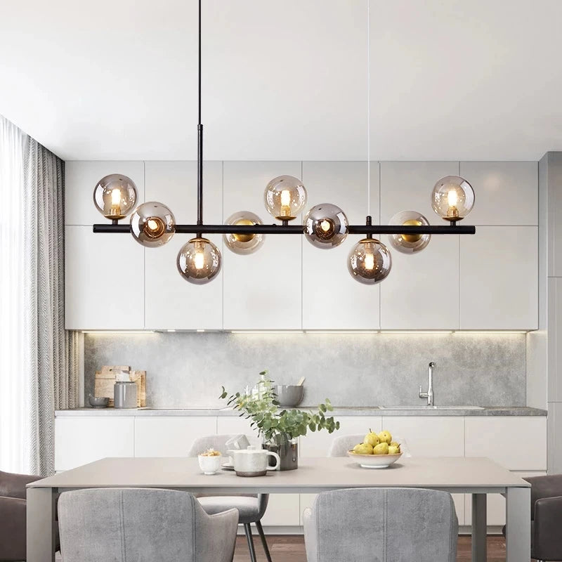 Gold Glass Ball Pendant Light