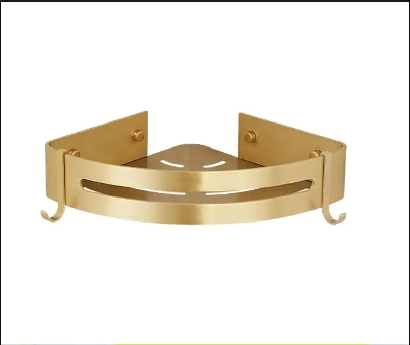 Brushed Gold Bathroom Corner Shelf