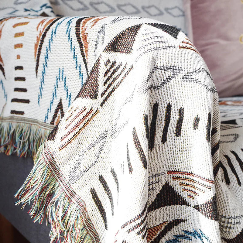 Nordic Plaid Knit Sofa Blanket