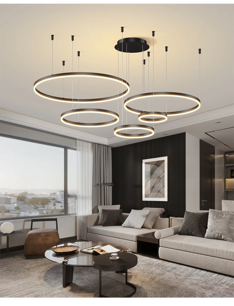 Modern Circular Ring LED Chandelier