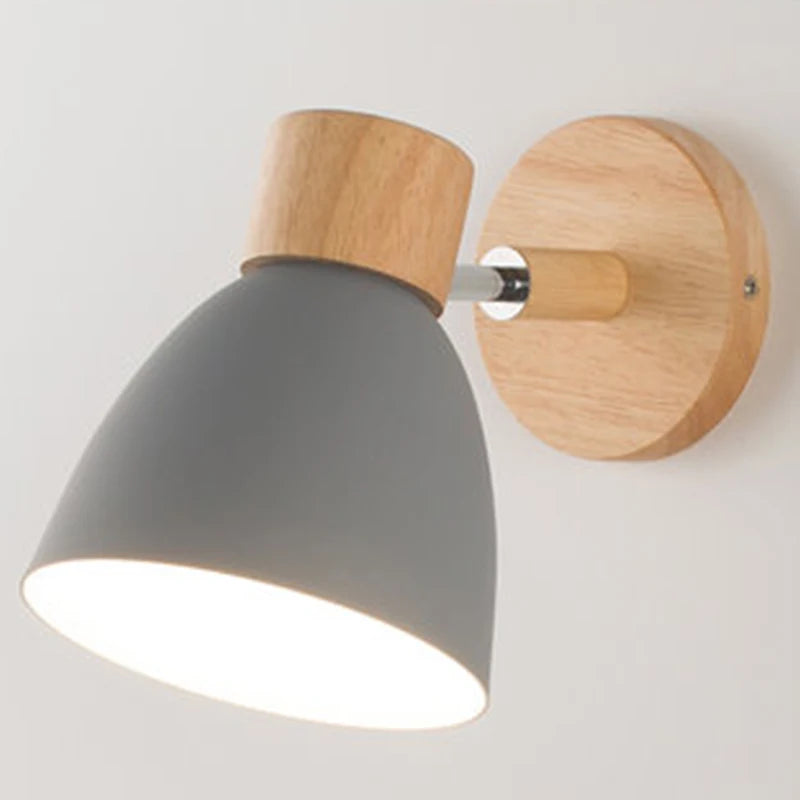 Wooden Nordic Wall Lamp with Switch