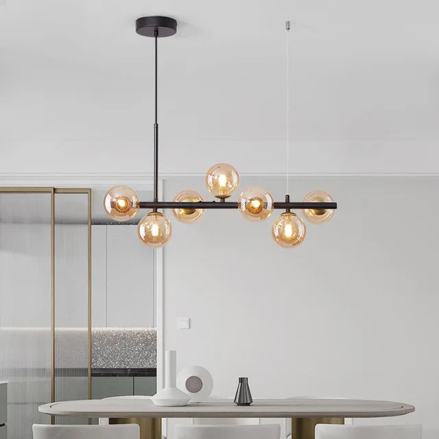 Gold Glass Ball Pendant Light