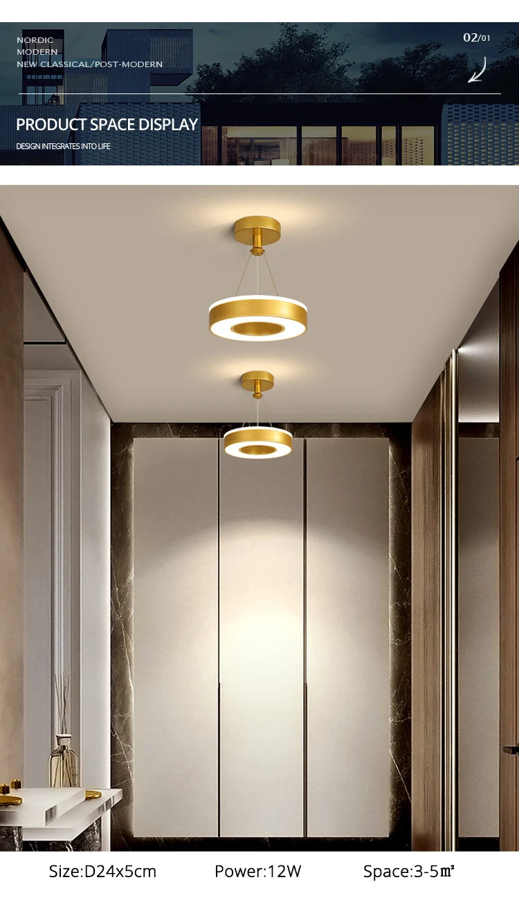 Gold and Black Aisle LED Chandelier