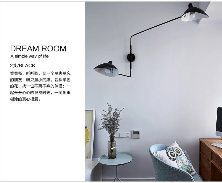 Industrial Dawn Spider Serge Mouille Wall Lamp with Swtich LED Designer