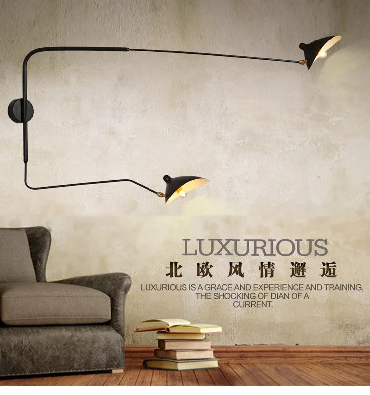 Industrial Dawn Spider Serge Mouille Wall Lamp with Swtich LED Designer