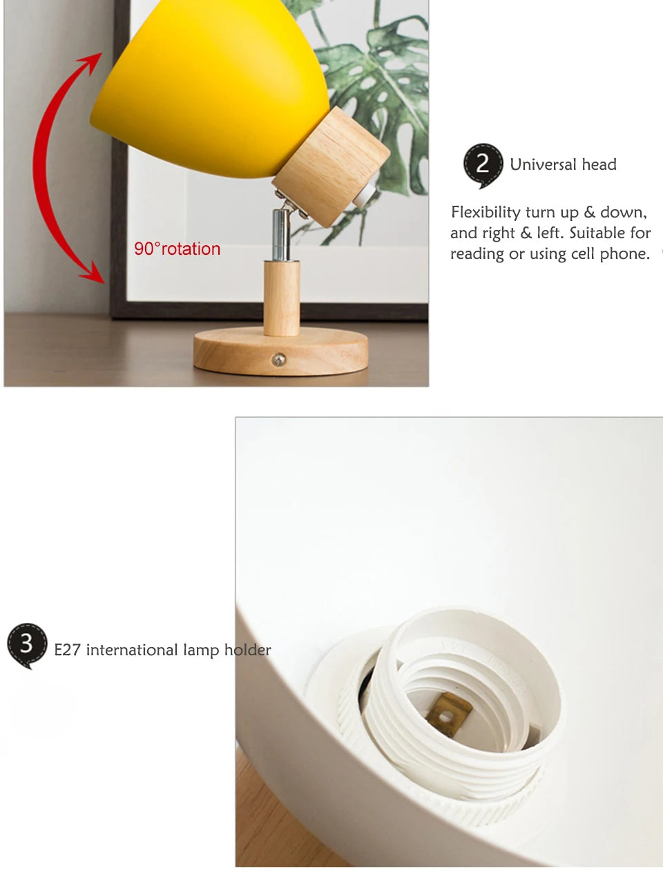 Wooden Nordic Wall Lamp with Switch