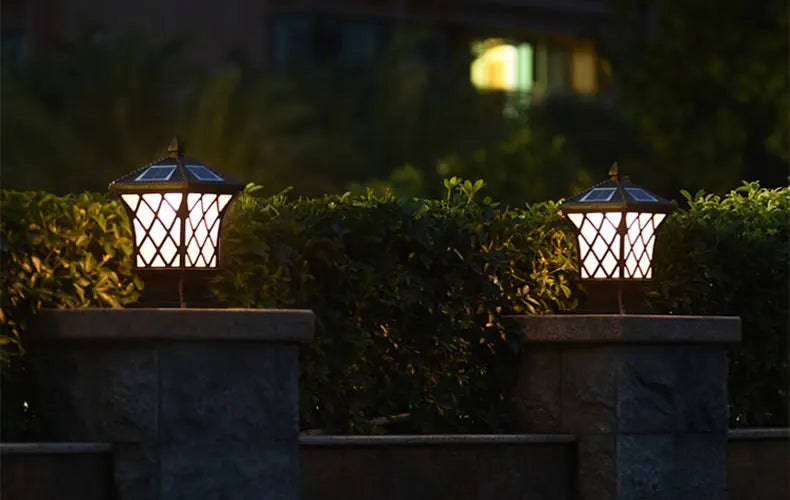 Solar LED Light Outdoor Garden Decoration Column Lamp Waterproof Street