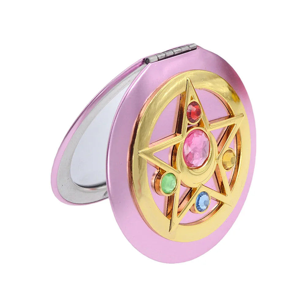 Portable Crystal Star Folding Makeup Mirror