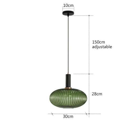 Retro Colored Glass Pendant Light