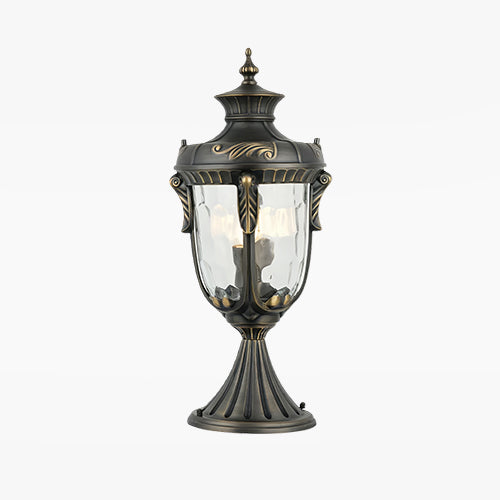 Classic Copper Column Light, Antique Copper Glass Pillar Light