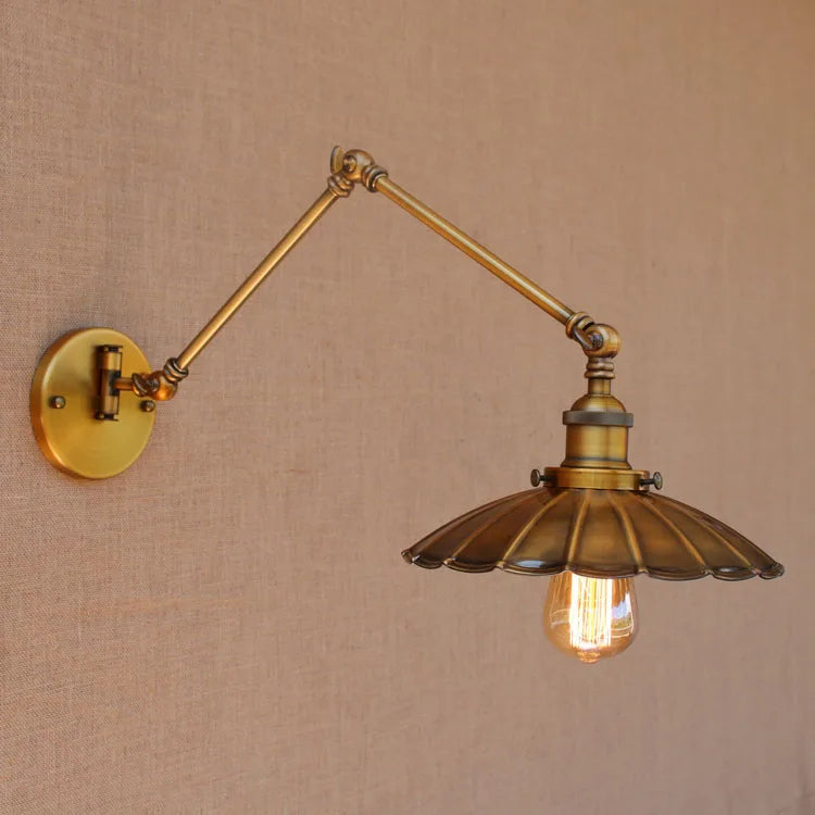 Nordic Brass Retro Loft Style Industrial Vintage Wall Lamp Adjustable