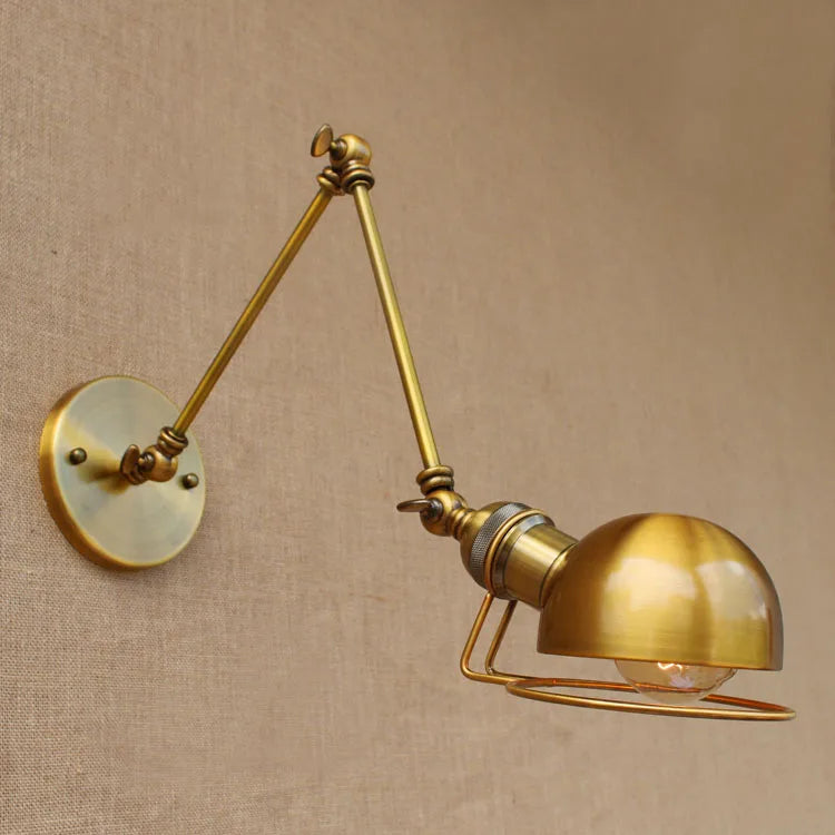 Nordic Brass Retro Loft Style Industrial Vintage Wall Lamp Adjustable