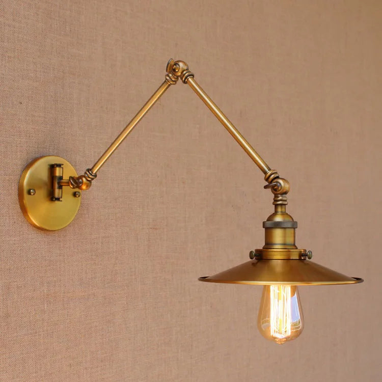 Nordic Brass Retro Loft Style Industrial Vintage Wall Lamp Adjustable